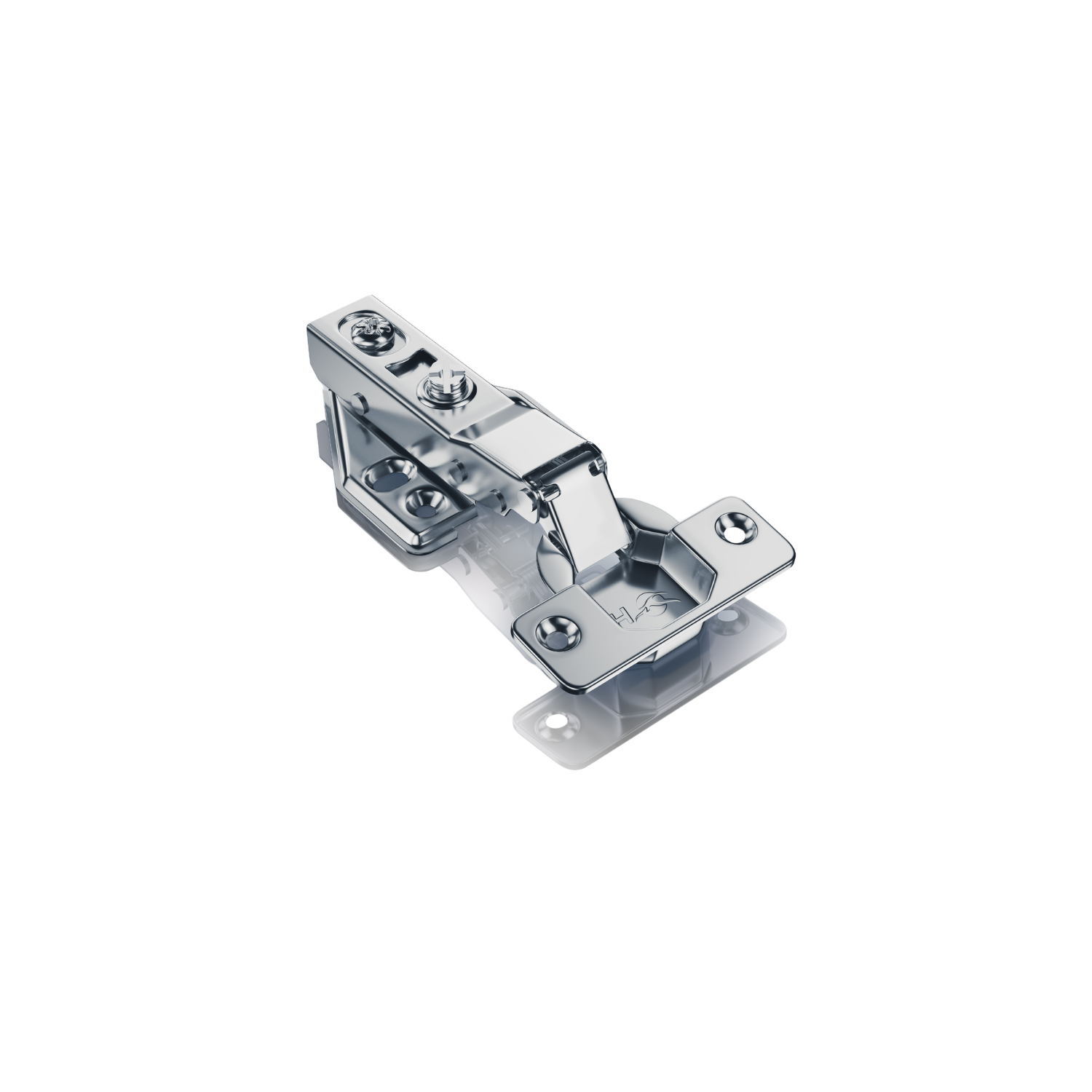 Dobradiça 35mm Pistão Calço Fixo Inox Curva