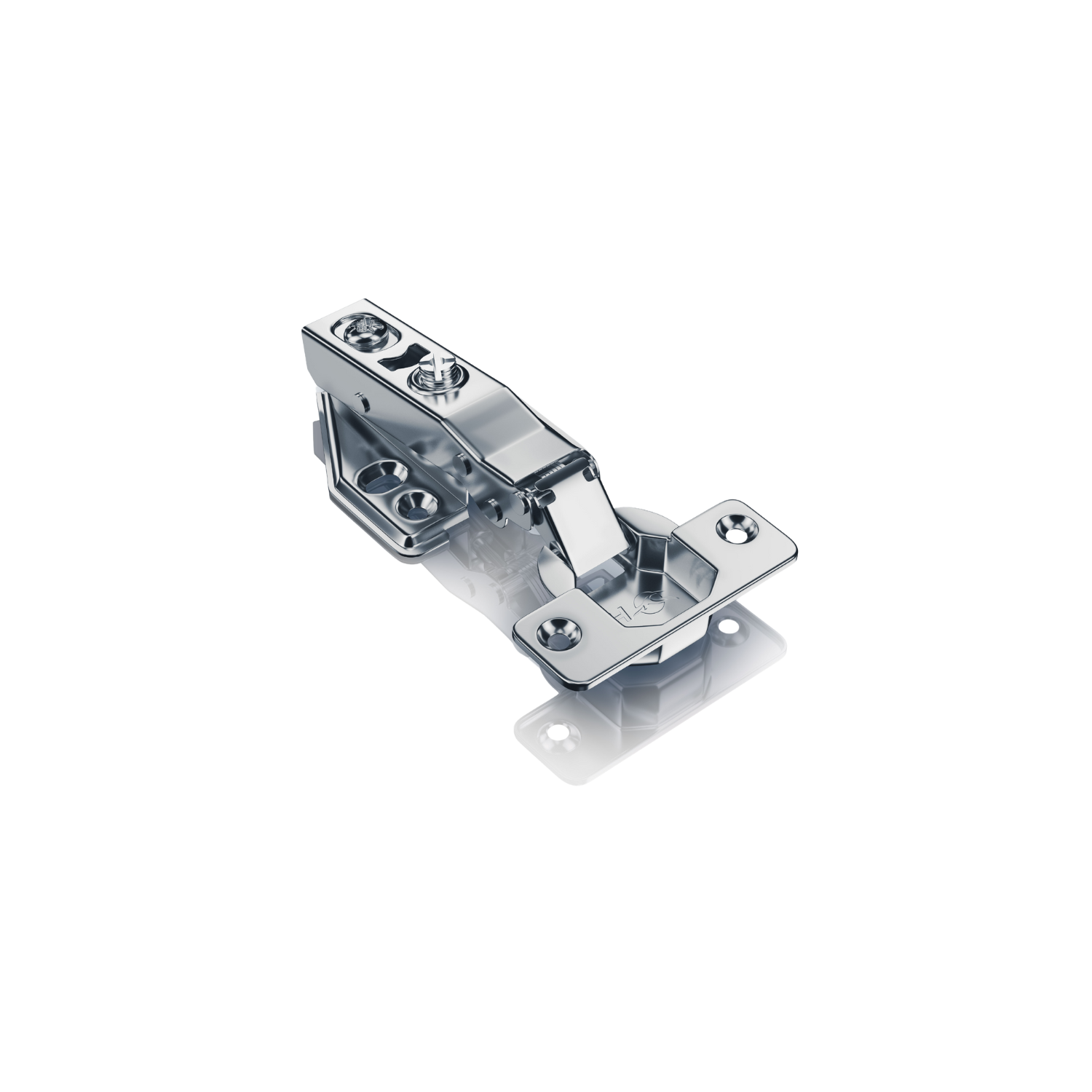 Dobradiça 35mm Pistão Calço Fixo Inox Reta