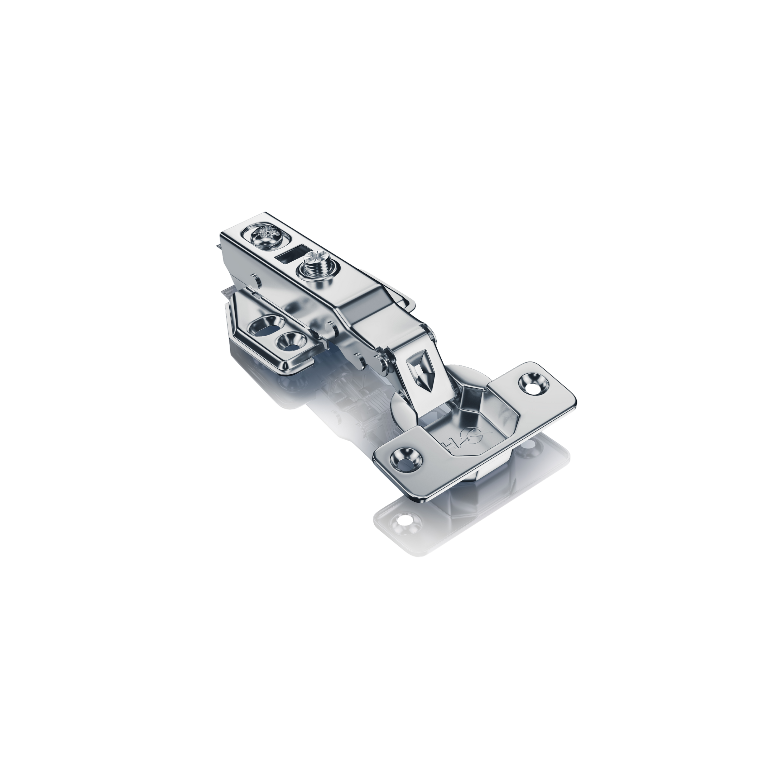 Dobradiça 35mm Pistão Clip-On Inox Reta
