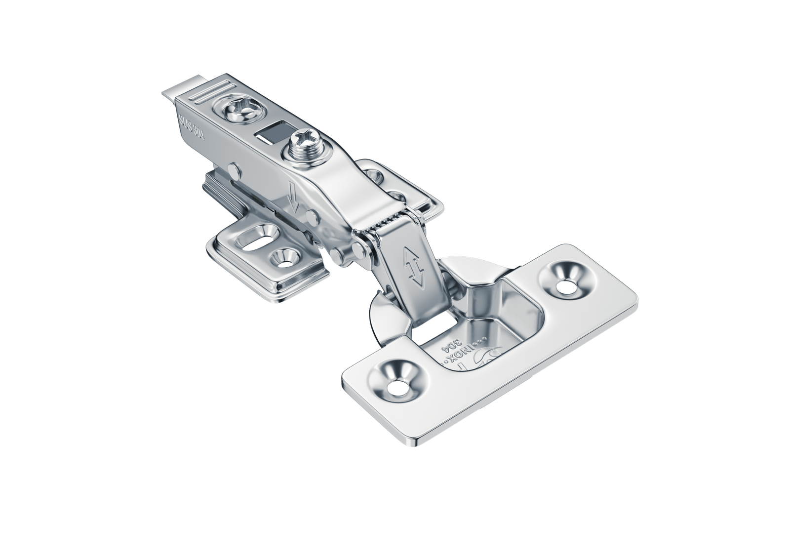 Dobradiça 35mm Pistão Clip-On Inox 304 Reta — HD Ferragens para Móveis